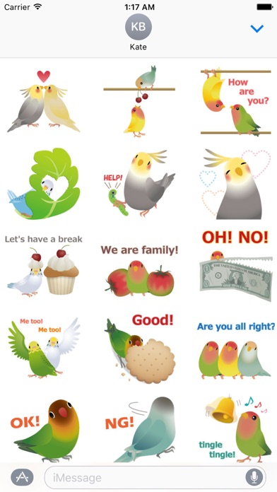 Screenshot #1 pour Cute Birds And Love Sticker