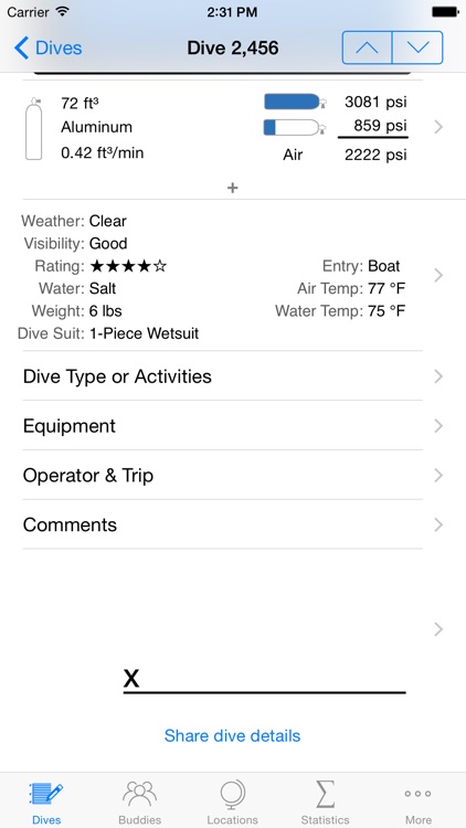 Dive Log