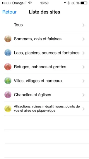 Capture d'écran de Alpes Sommets sur iPhone 2