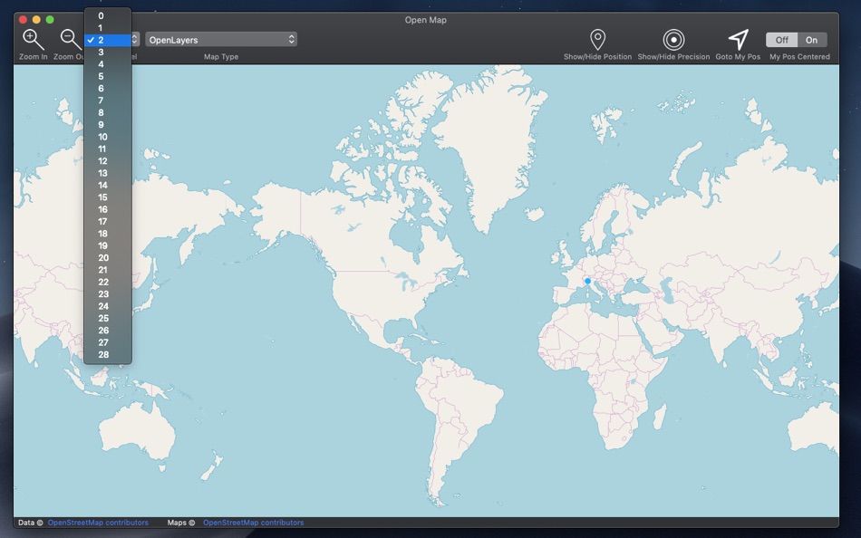 #1. Open Map (macOS) 由: Roberto Panetta