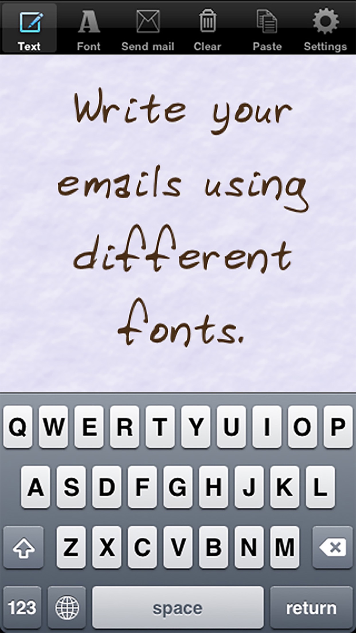 Screenshot 1 of Handwritten email