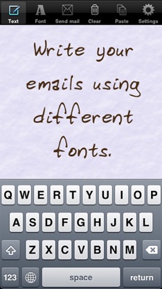 Handwritten email screenshot 1