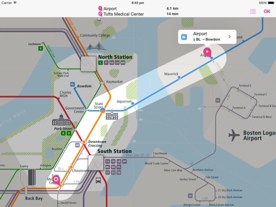 Screenshot #6 pour Boston Rail Map Lite