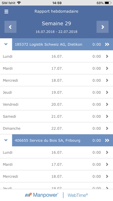Screenshot #1 pour Manpower WebTime