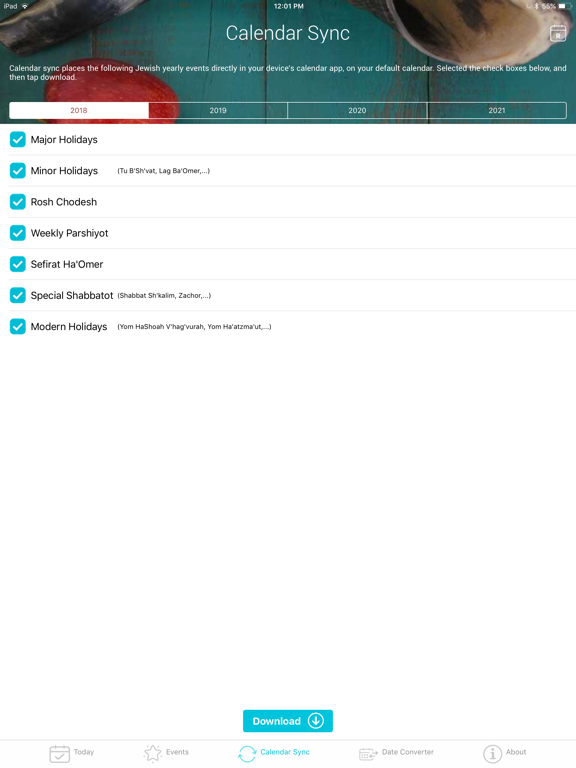 Reform Luach iPad screenshot 4 - Reference app