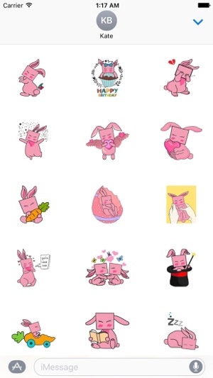 Square Face Rabbit Stickers(圖2)-速報App