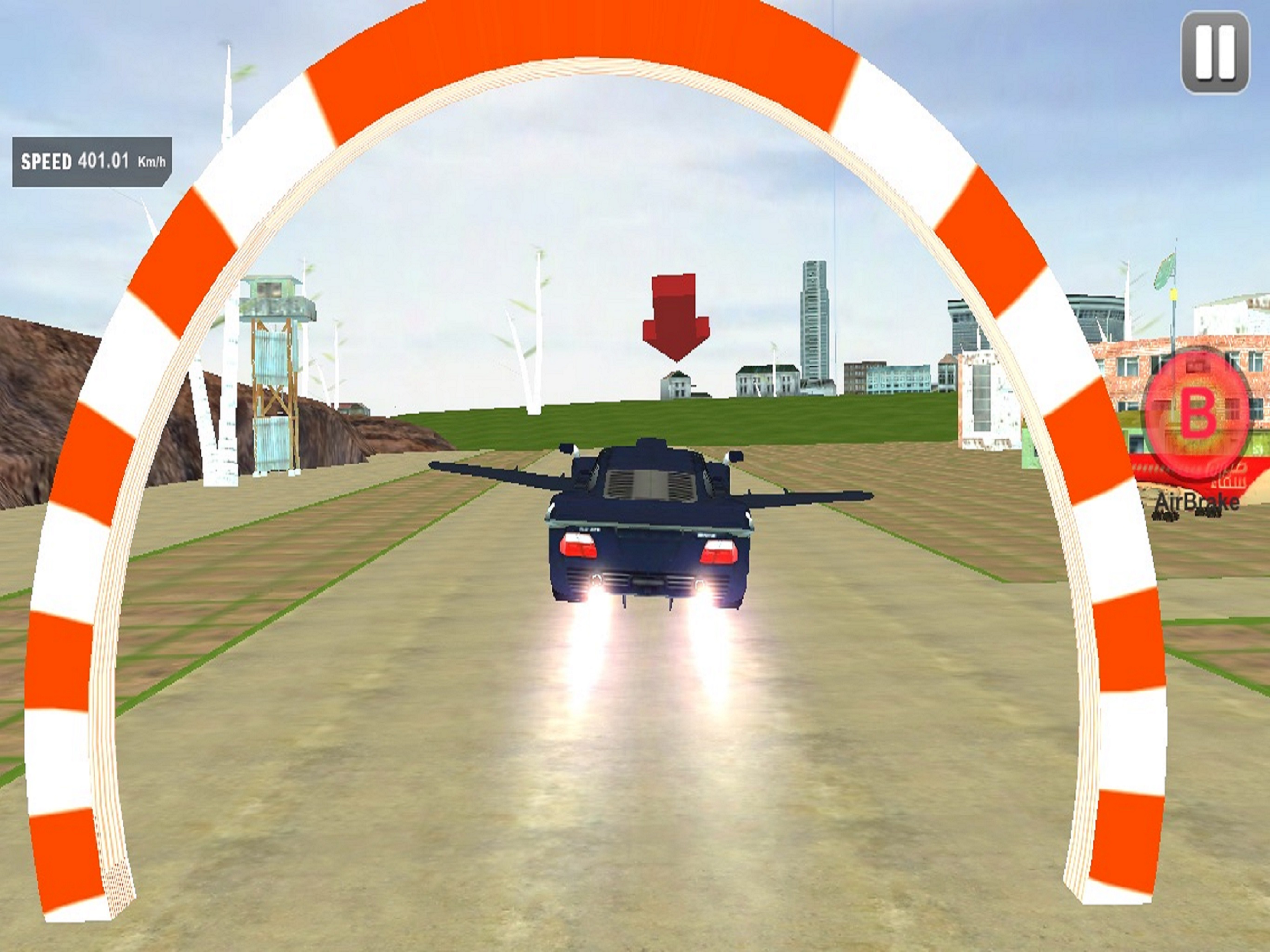 Fly Futuristic Car In Air