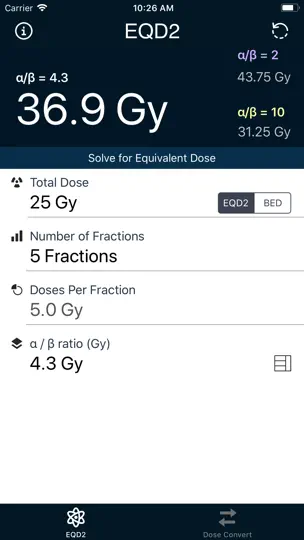 Скриншот EQD2 Calculator на iPhone 1