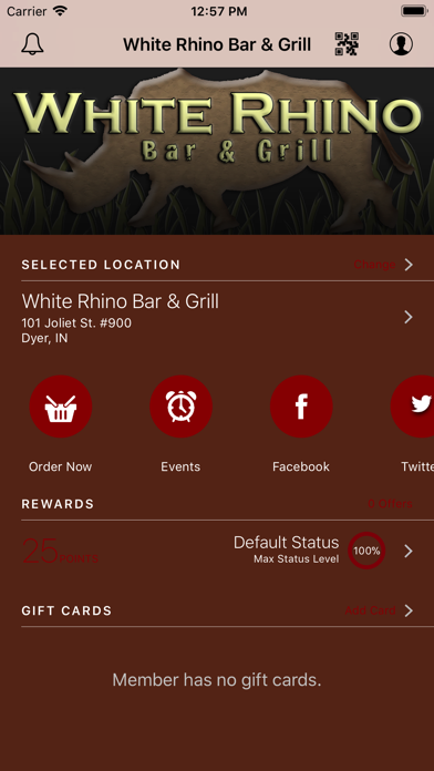 White Rhino Rewards iPhone screenshot 1 - Food & Drink app
