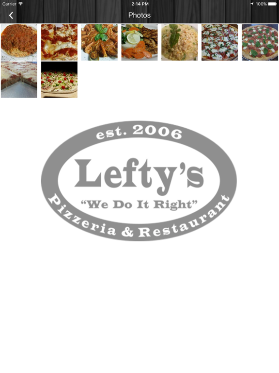 Lefty's Restaurant & Pizzeria iPad screenshot 2 - Food & Drink app