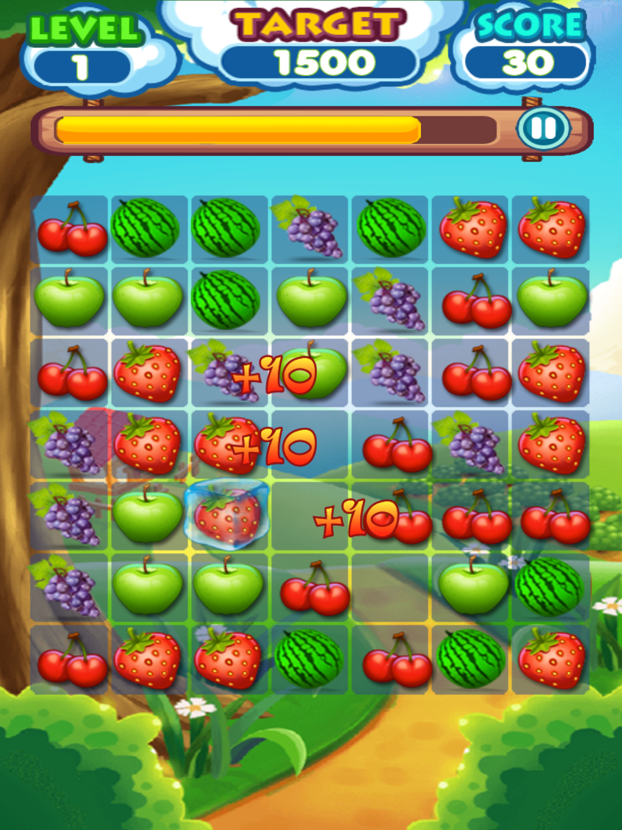 Fruit Line Crush - Math 3 Game
