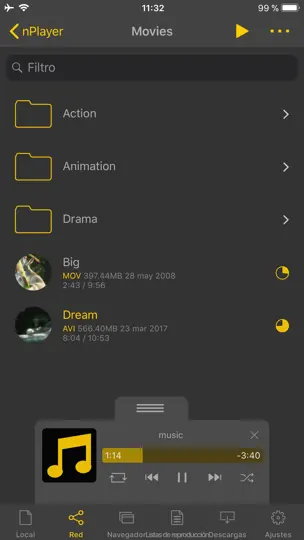 Captura de pantalla de NPlayer Plus en iPhone 1