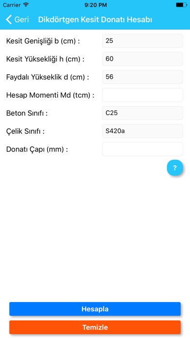 İnşaat Mühendisi HesapMakinesi screenshot 2