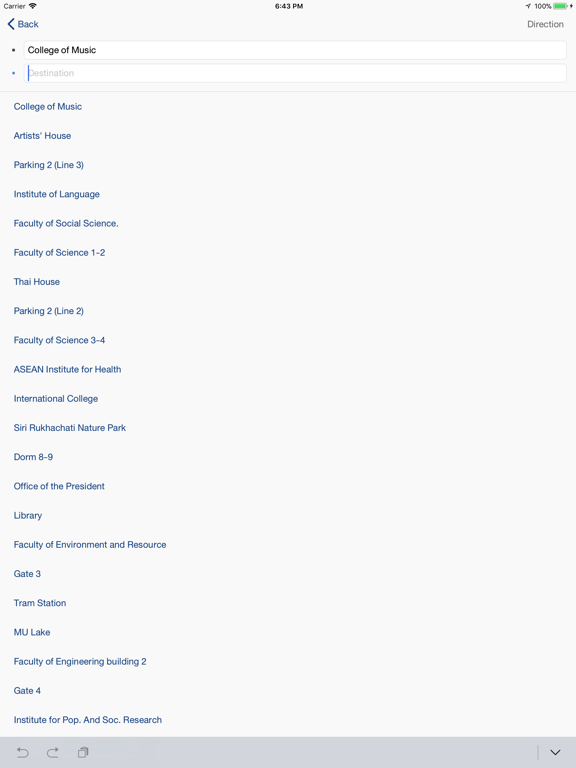 MU Tram iPad screenshot 3 - Navigation app