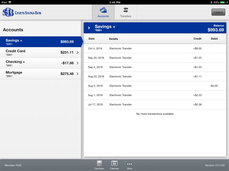 Citizens Savings Bank Tablet