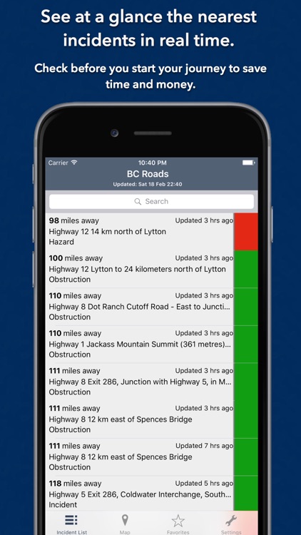 British Columbia Roads Traffic