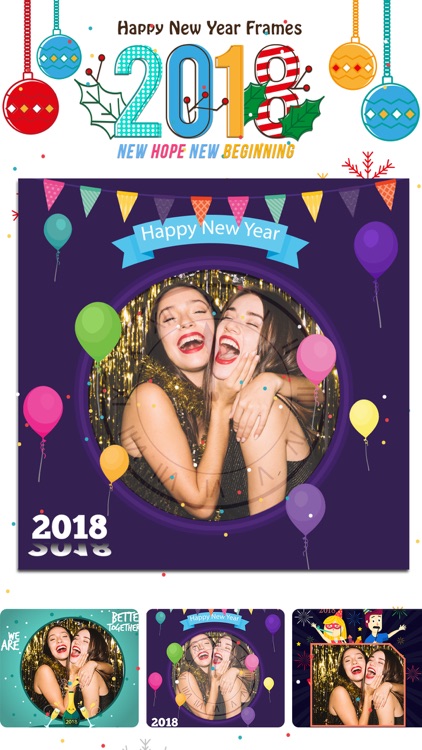 New Year Photo Frames Collage