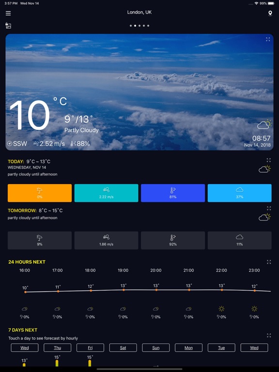 Accurate Weather forecast &map iPad screenshot 6 - Weather app
