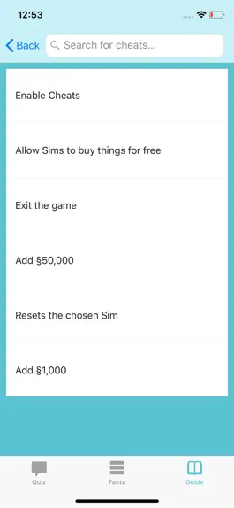 Game screenshot Cheats for The Sims hack