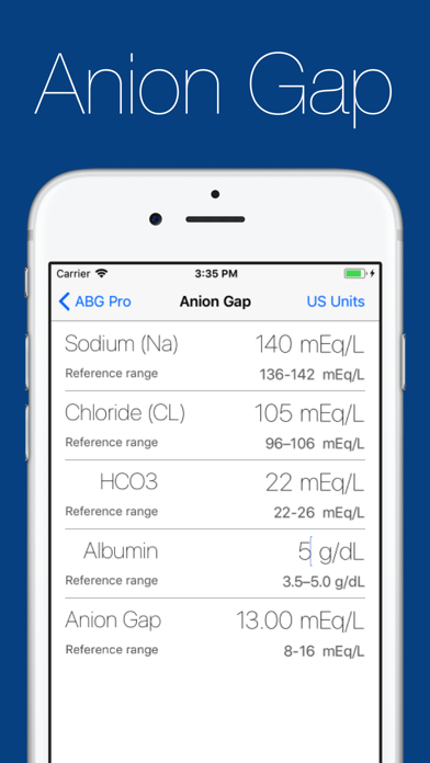 Screenshot #3 pour ABG Pro Acid Base Calculator