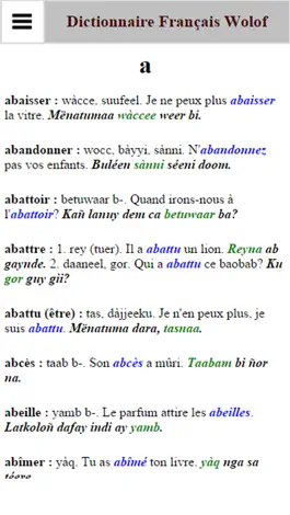Game screenshot Dictionnaire Français Wolof hack