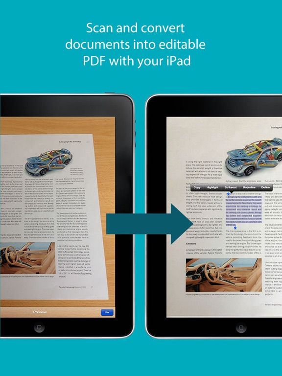 IRIScan to PDF iPad screenshot