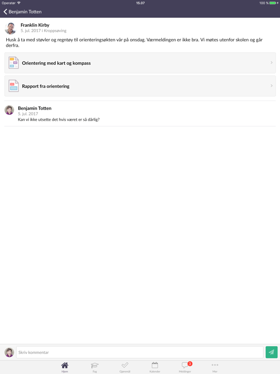 itslearning mobile iPad screenshot 1