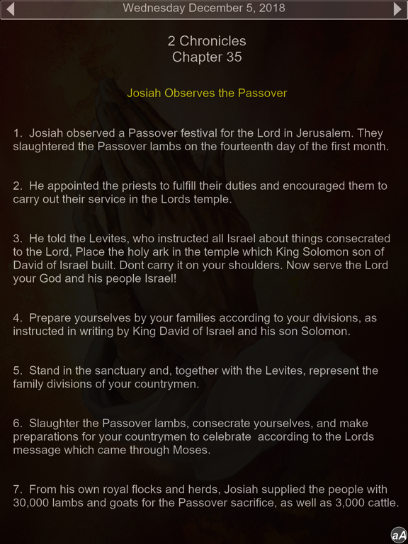 Yearly Bible Reading Calendar iPad screenshot 6 - Lifestyle app