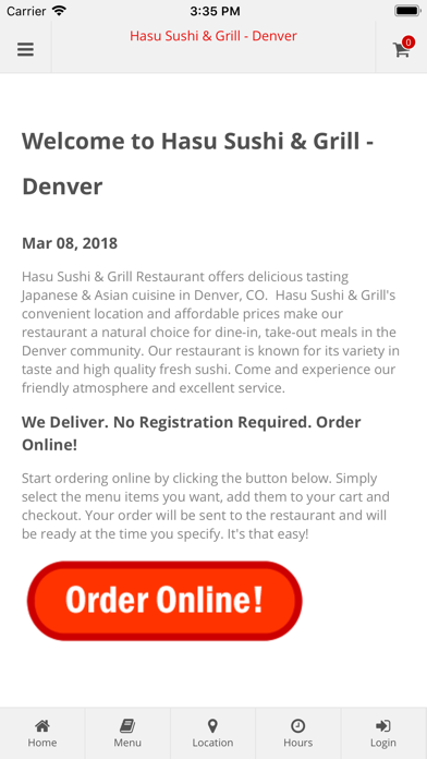 Screenshot #1 pour Hasu Sushi & Grill Denver
