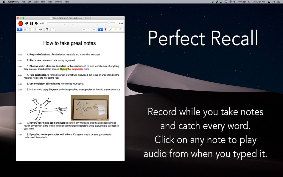 #1. AudioNote 2 LITE (macOS) 由: Luminant Software, Inc