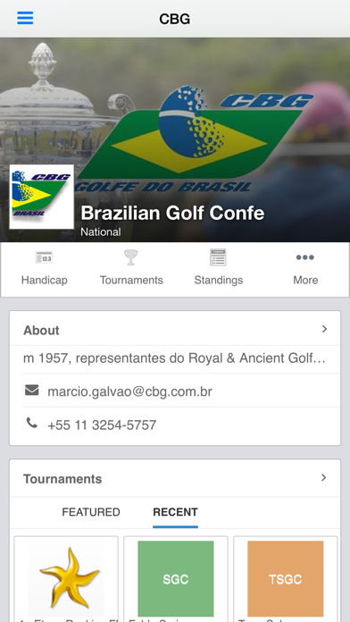 Brazilian Golf Confederation Screenshot