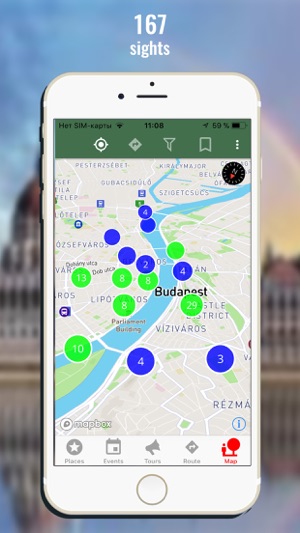 Budapest travel map guide 2018
