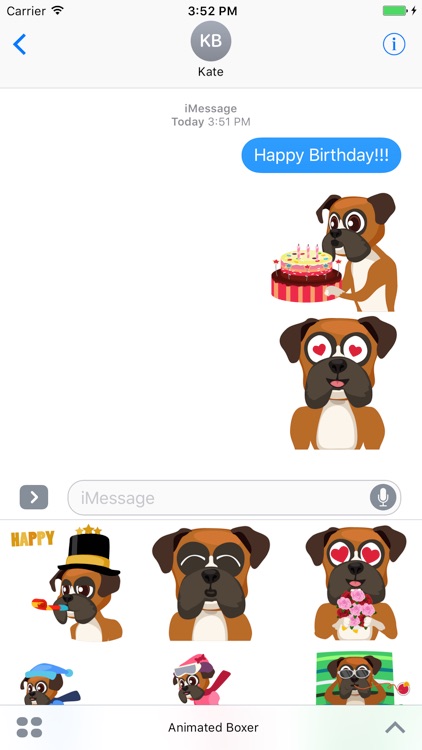 Animated Boxer Stickers for iMessage