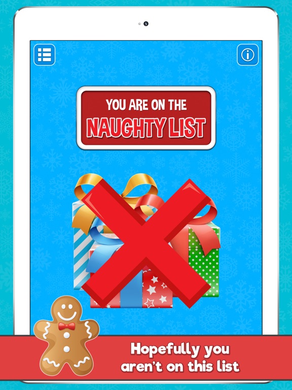 Santa's Naughty or Nice List iPad screenshot 4 - Entertainment app