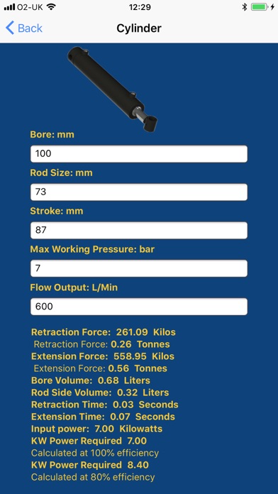 Hydraulic Megastore Calculator screenshot 4