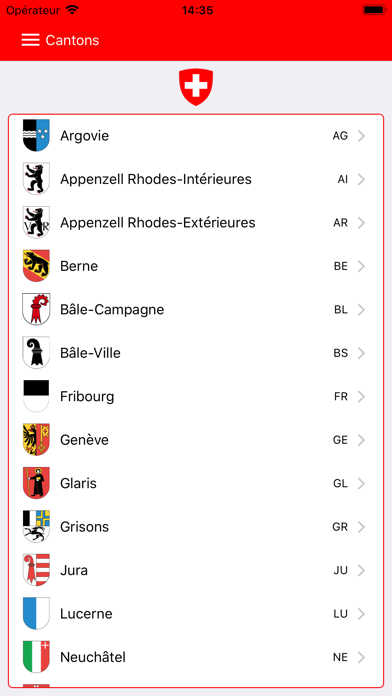 Screenshot #1 pour Code Postal et Canton Suisse