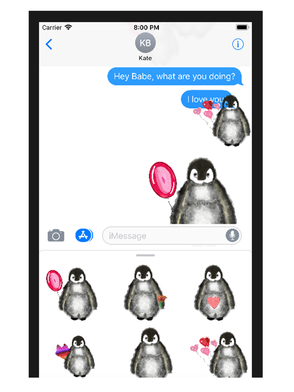 Love Penguin Stickers iPad screenshot 3 - Stickers app