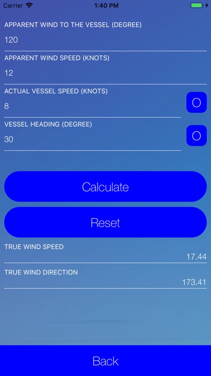 True-Wind Calculator