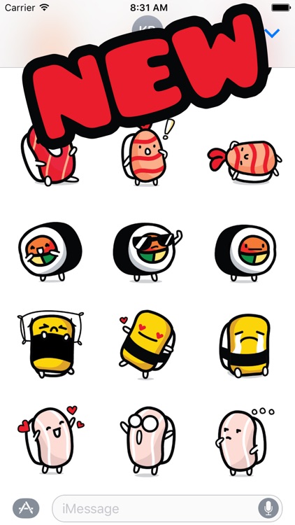 Sushi Land Animated Stickers Pack for iMessage