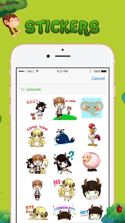 Animal Stickers Keyboard in Farm Themes