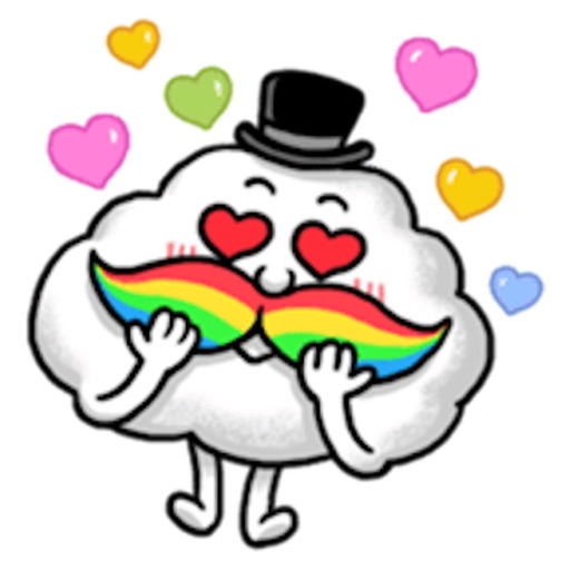 Rainbow Moustache Mr. Cloud