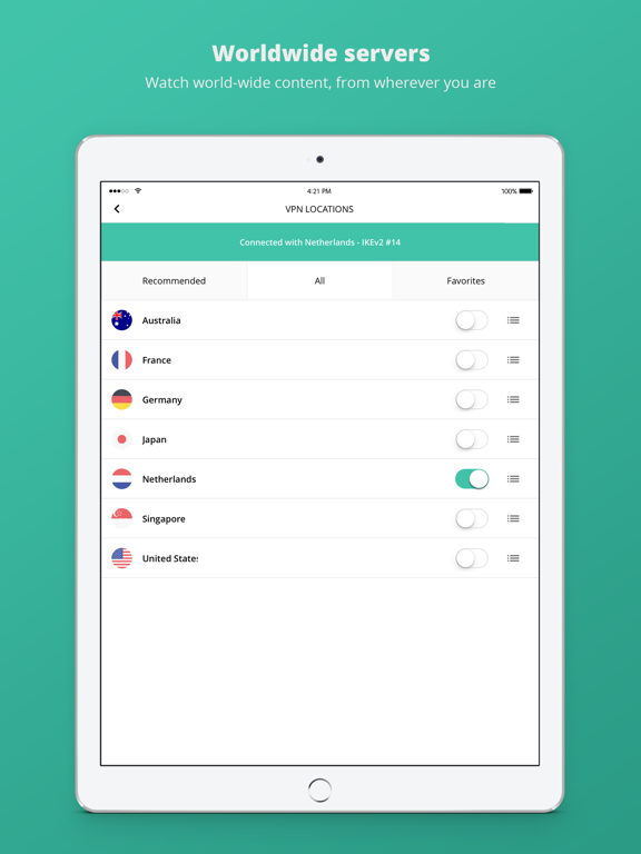 5 Euro VPN - Best Cheapest VPN iPad screenshot 3 - Utilities app