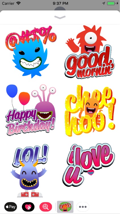 Cute Monsters Sticker Messages