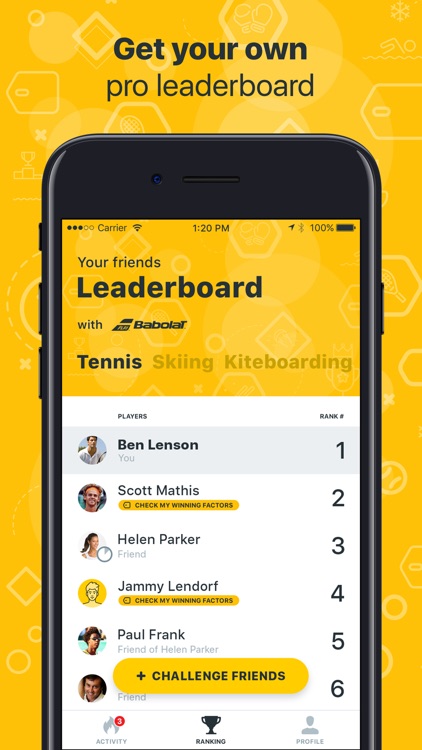 League of Friends - Sports & Fitness Leaderboard