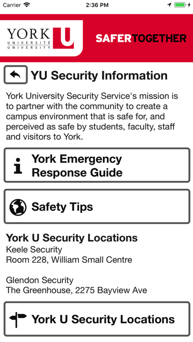 York U Safety Screenshot