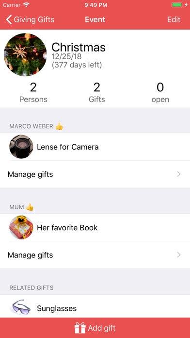 Giving Gifts - Idea Planner screenshot 2