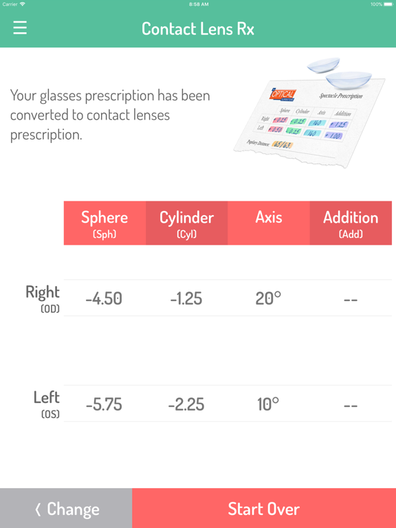 Screenshot #6 pour Contact Lens Rx by GlassifyMe