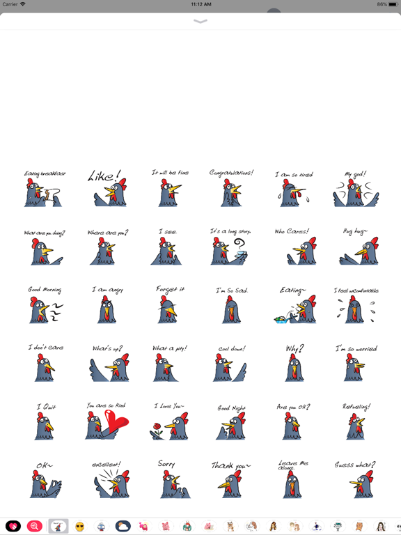 Thankyou Chicken iPad screenshot 1 - Stickers app