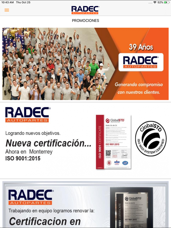 Radec iPad screenshot