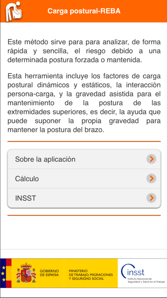 #2. Carga postural REBA (iOS) 게시자: Instituto Nacional de Seguridad e Higiene en el Trabajo